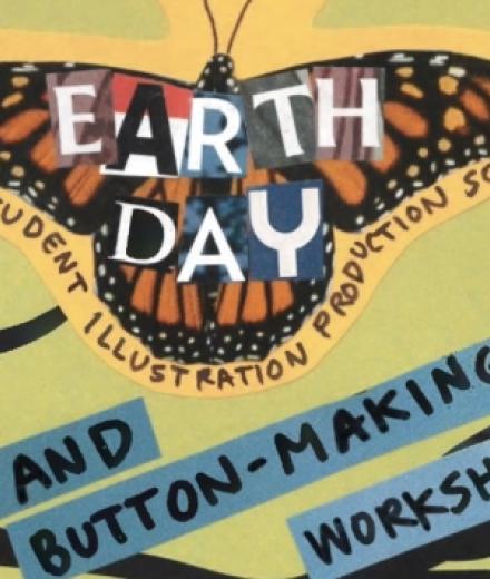 a butterfly cutout with "earth Day" written 