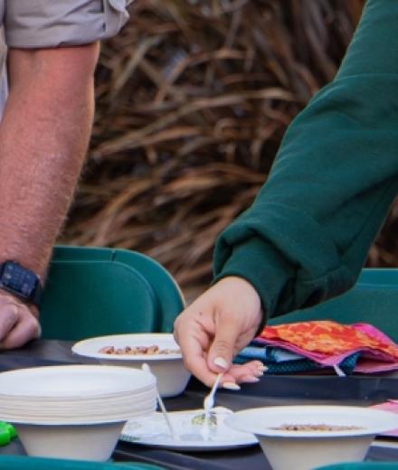 two people doing crafts 