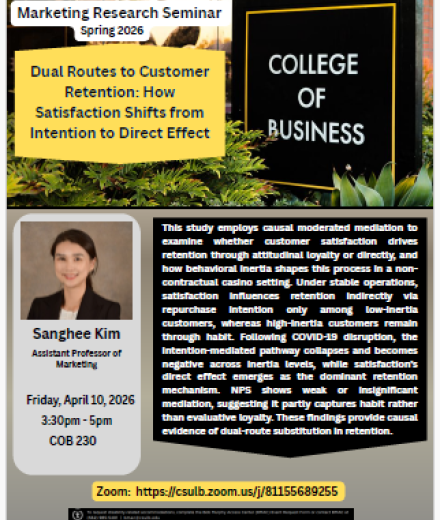 sanghee Kim speaker at marking flyer COB event details on page