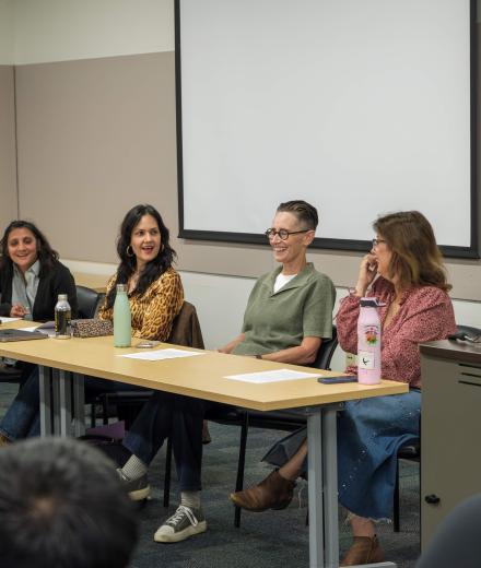 Dr. Reed, Dr. Koshy, Dr. Macias and Dr. Baralt on a panel