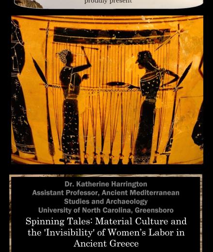 greek vase painting with women weaving