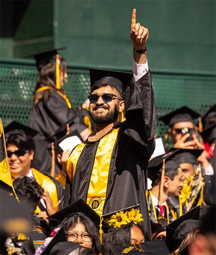 students celebrating commencement