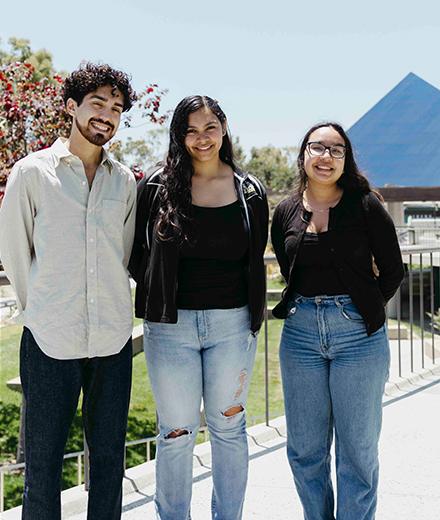 Beach EDGE graduates Diego Diaz, Lupita Nieto and Christina Lopez