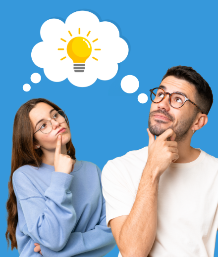 two students thinking