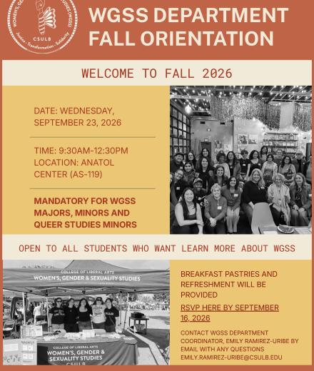 WGSS Department Fall 2026 Orientation