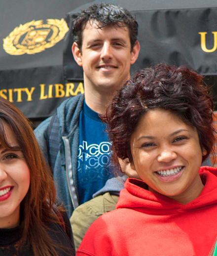 group of smiling students