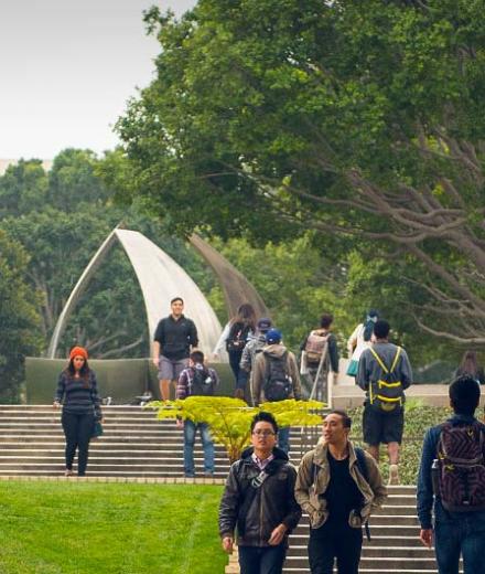 Students walking on campus