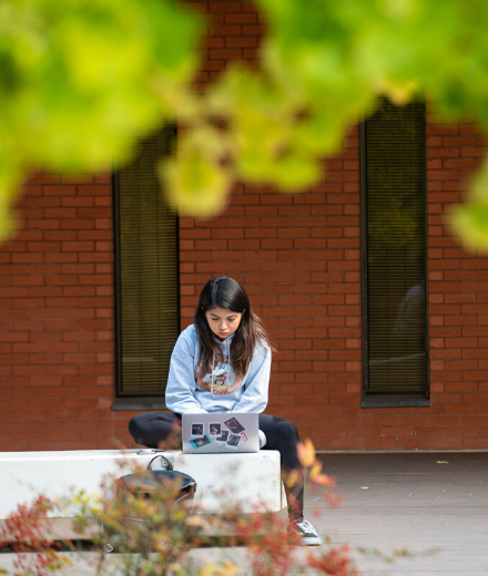 Student on laptop