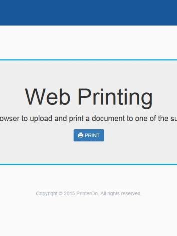 Printeron Web Printing Welcome Screen