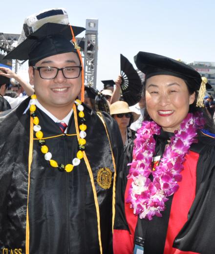 Dean Rhee and student