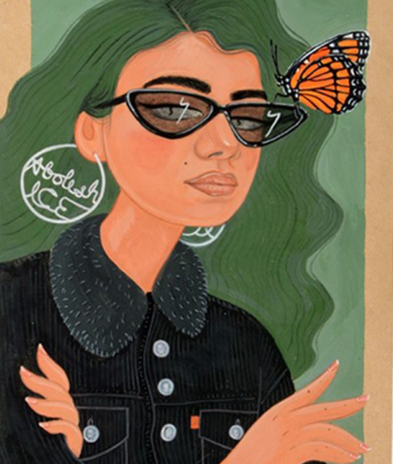 Artwork depicting butterfly by CSULB alum Diana Sanchez