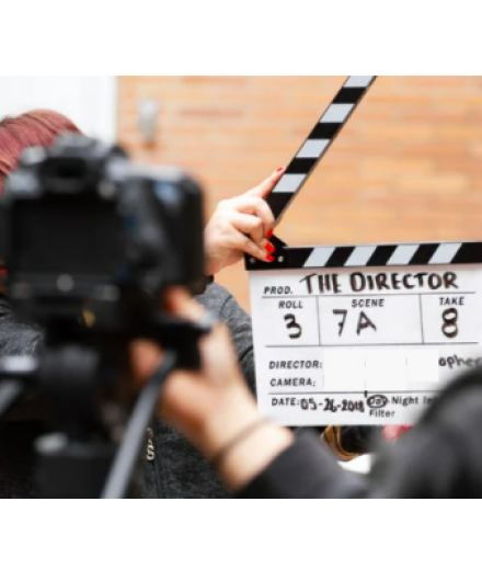 marker with camera and film director