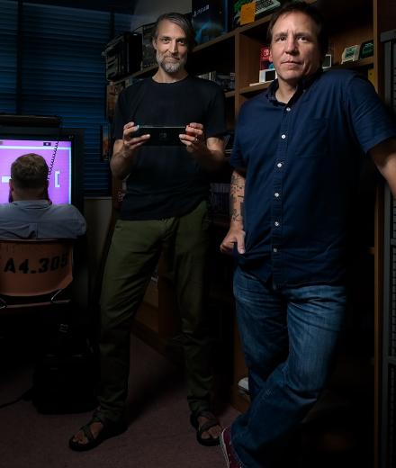  lecturers Jeffrey Lawler and Sean Smith teach with video games