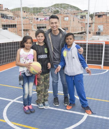 Columbia Kids with AMBA Student