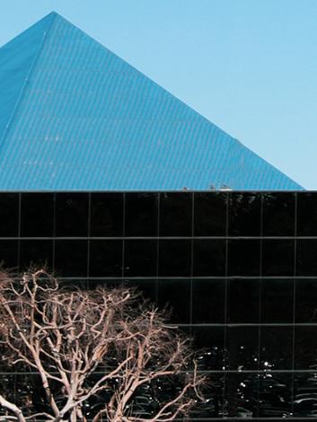 College of Business building and Pyramid