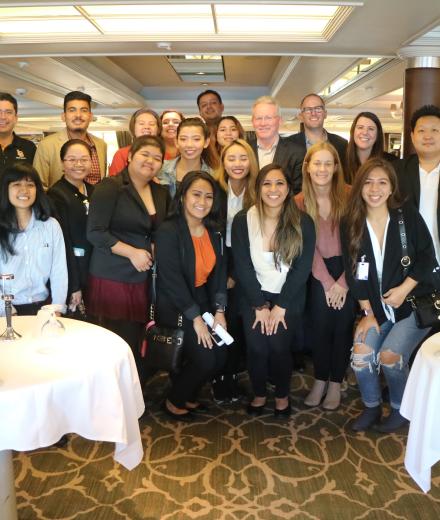 Students with Windstar CEO