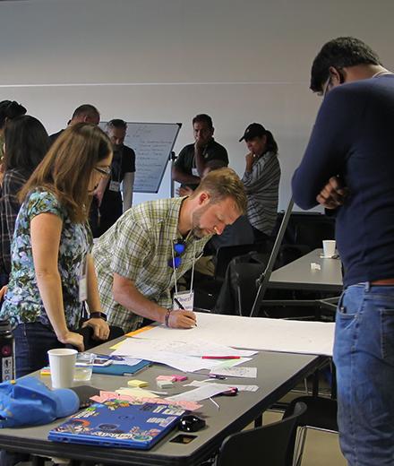 2017 Climathon students and faculty workshopping thumbnail