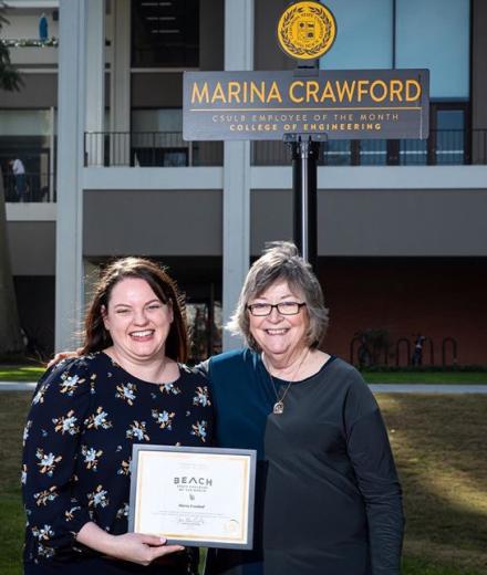 Marina Crawford and President Conoley