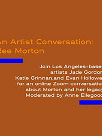 Flyer advertising a discussion with artist Ree Morton