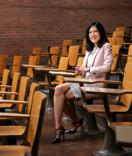 Sherry Berkin in a classroom