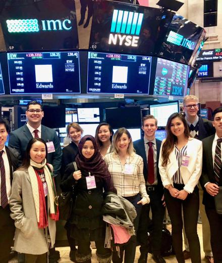 SMIF students at the New York Stock Exchange.