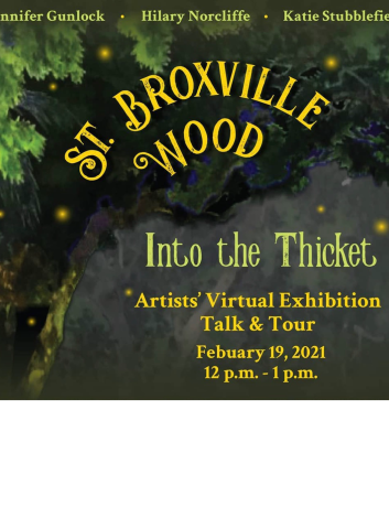 Poster advertising virtual show: St. Broxville Wood