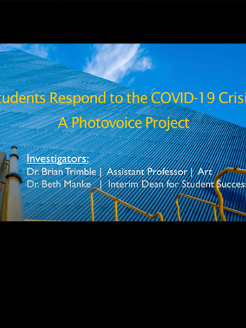 Slide advertising the project 'Students Respond to the COVID-19 Crisis'