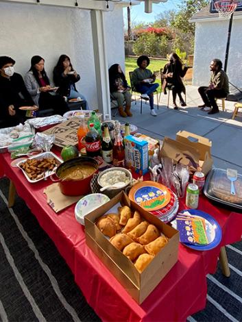 food table at the 2021 METRIC Holiday Mixer