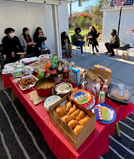 food table at the 2021 METRIC Holiday Mixer