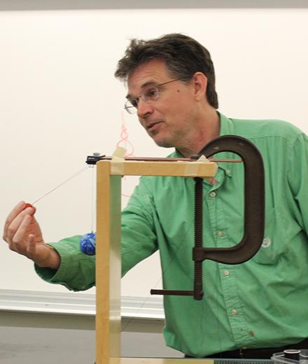 Galen Pickett with physics demonstration