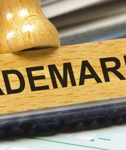 Stamp with trademark