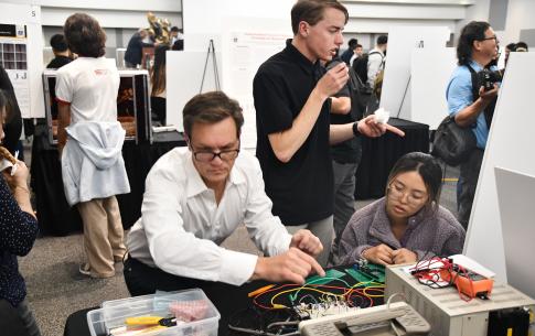 Electrical Engineering students work on project