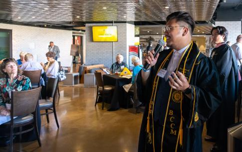 Student at Angel Stadium Donor Loyalty Event in the Don Julio Club
