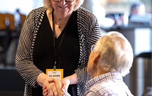 President Jane Close Conoley at Angel Stadium Donor Loyalty Event 