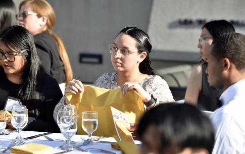 Students seated at a table at the Senior Send-Off