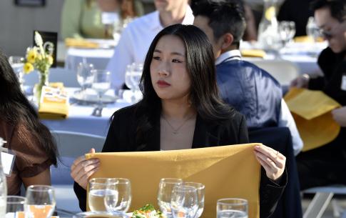 Students seated at a table at the Senior Send-Off