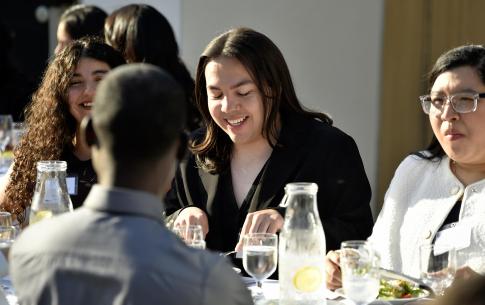 Students seated at a table at the Senior Send-Off