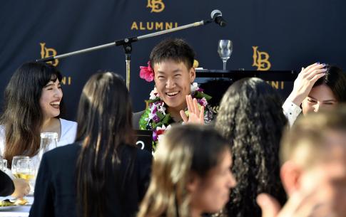 Students seated at a table at the Senior Send-Off