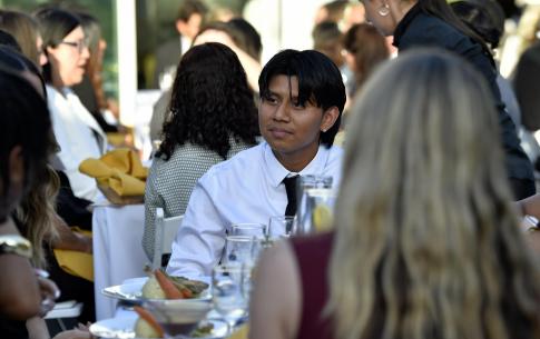 Students seated at a table at the Senior Send-Off