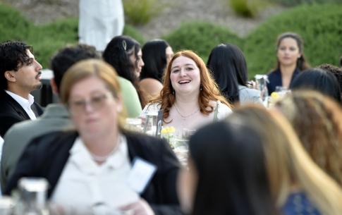 Students seated at a table at the Senior Send-Off