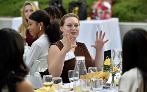 Students seated at a table at the Senior Send-Off