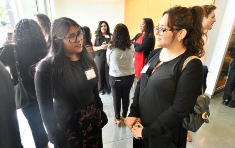 Two students mingling during the Senior Send-Off