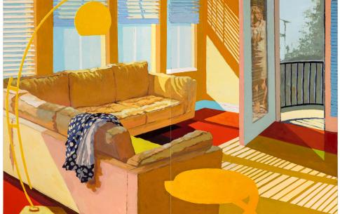 Golden Vibes, oil on panel, diptych, 48” x 54” 2022  