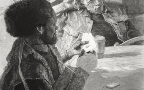 Chance of Fortune; Drawing in charcoal and conte