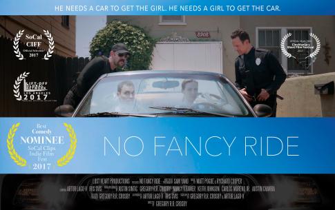 No Fancy Ride by Gregory R.R. Crosby. He needs a car to get the girl, he needs a girl to get the car. Nominee for best comedy, Official Selection. Two cops, one formal the other not so much, hover over a man and woman in a convertible car.