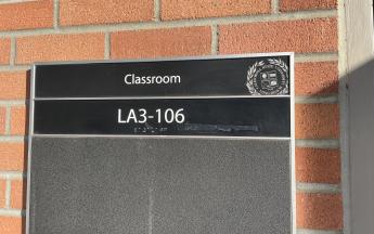 classroom LA3-106 sign