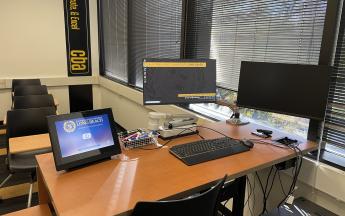 control center and desktop for professor