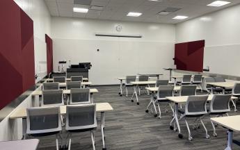 wide view of front classroom