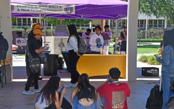 students enjoying snow cones