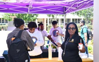 Students and staff enjoy snow cones